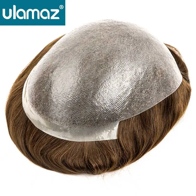 Human Hair Topper For Women Full Knotted Skin Wigs 7