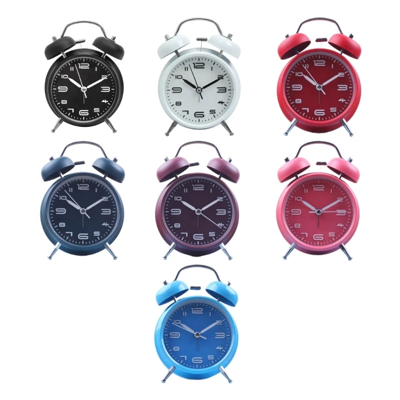 Metal Alarm Clock Retro Noiseless Quiet Clock Bedsides 4.6