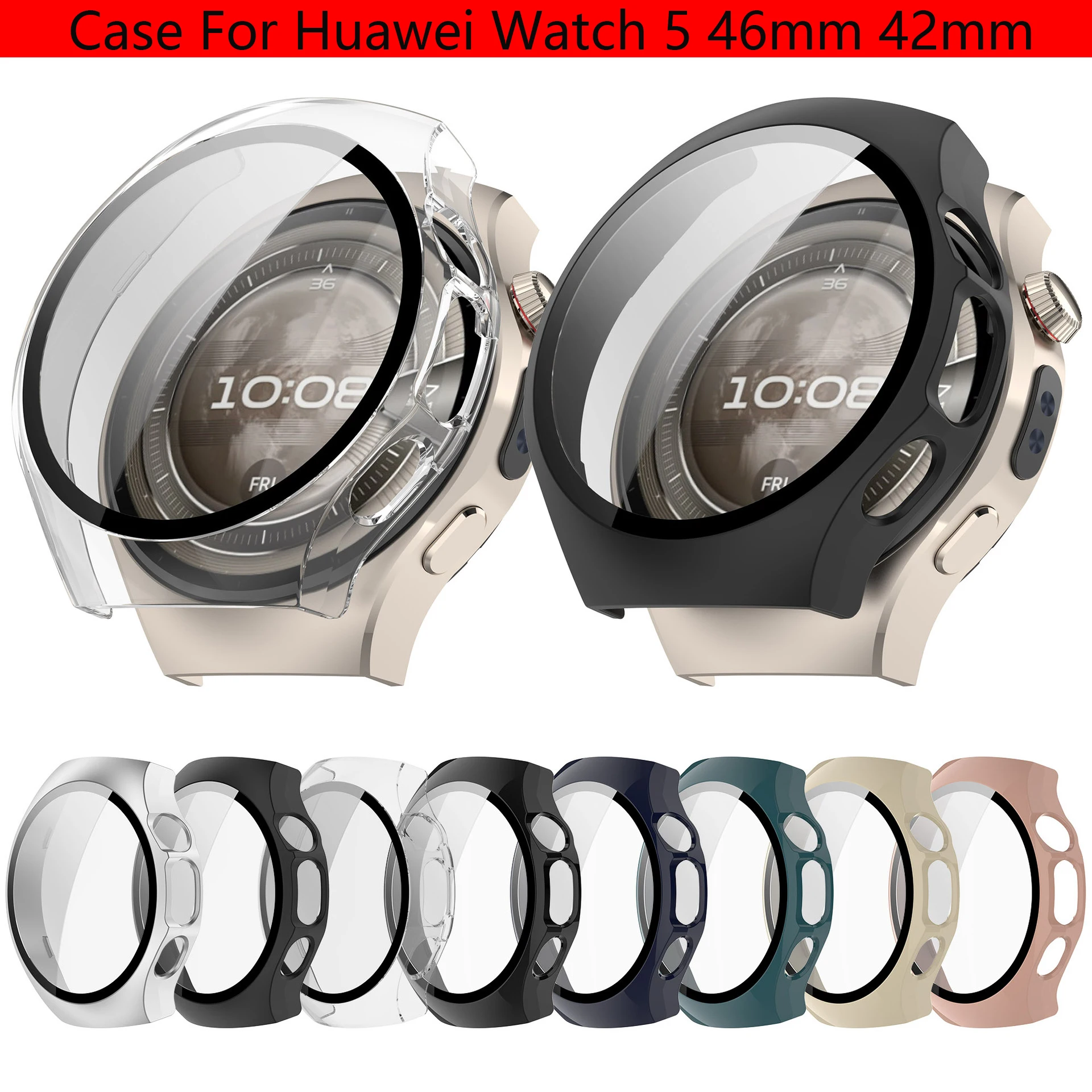 Чехол-для-huawei-watch-5-46-мм-42-мм-корпус-из-закаленного-стекла-жесткий-чехол-для-ПК-защита-от-царапин-защита-экрана-для-huawei-watch-5-аксессуары