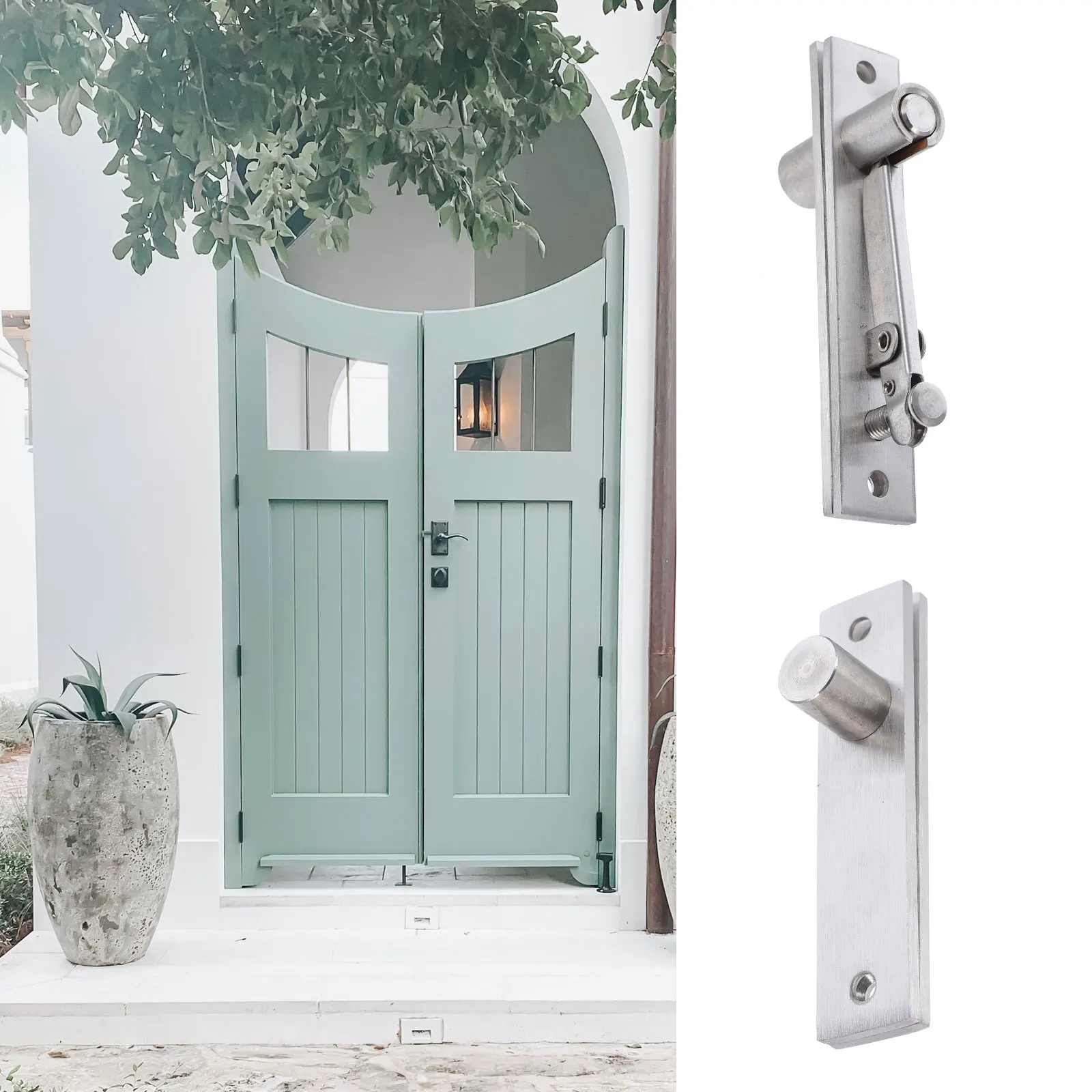 

Stainless Steel Door Shaft Hinges Pivot Hidden Revolving Adjustable Rotation Durable Thick Cylinder Strong Load Bearing Capacity