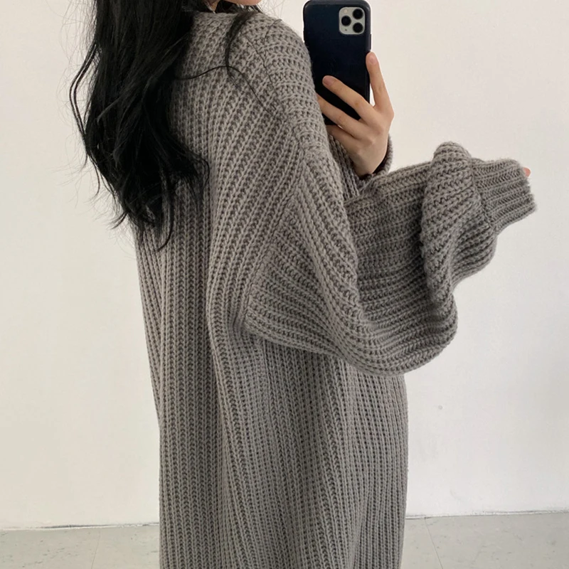 Knitted Cardigan Coats Women Casual Knitwear Sweaters Jackets Autumn Winter Loose Long Cardigan Gilet Korean Popular Malhas Tops