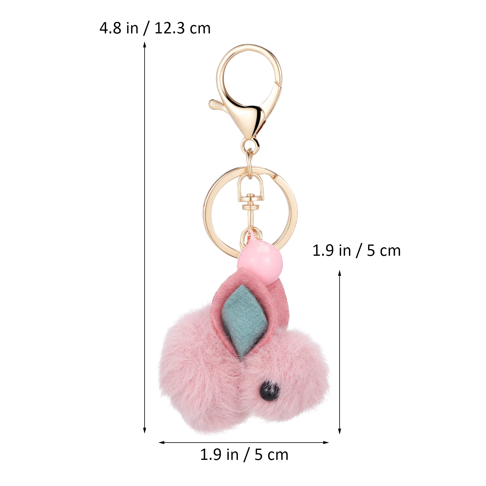 3 Pcs Bunny Bag Charm Fluffy Keyring Wool Felt Keychain Cartoon Rabbit Pendant Miss