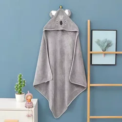 1-Piece Unisex Absorbent Fast Soft Hood Coral Fleece Warm Baby Bath Towel Baby Bathrobe Nightgown Baby Quilt Wrapped Bathroom