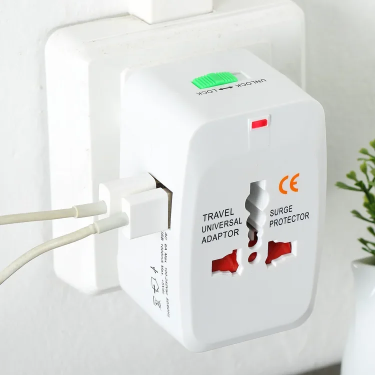 Universal International Plug Adapter 2 USB Port World Travel AC Power Charger Adaptor with AU US UK EU converter Plug-25