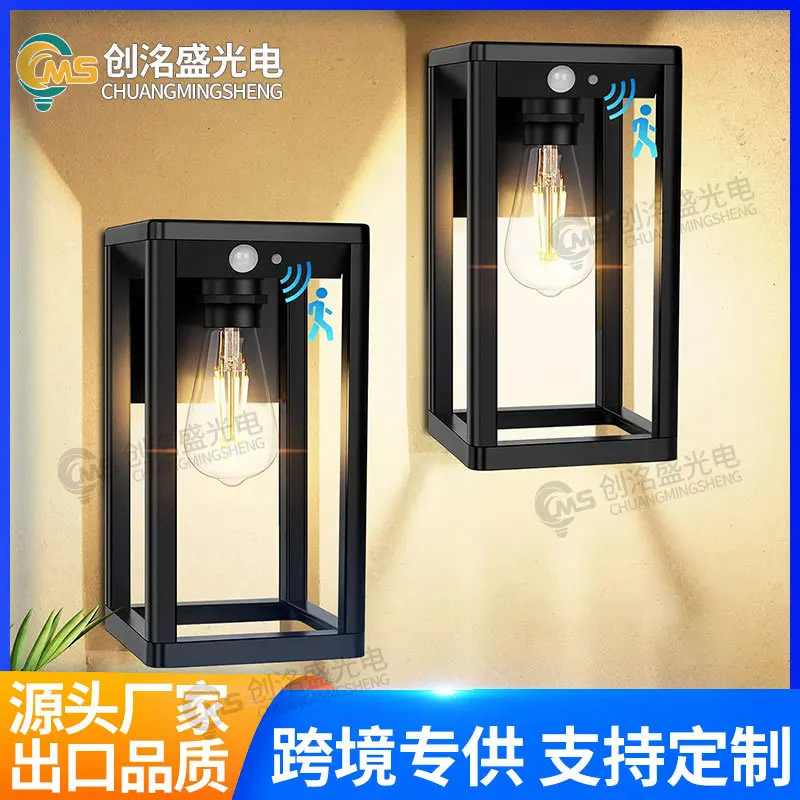 

-Border Wall lamp garden Human Body Induction Outdoor Waterproof Dark Automatic Bright LightingLEDLamp