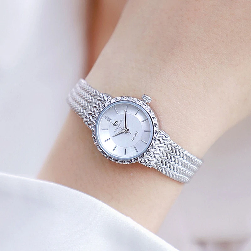 Nieuwe Horloge Vrouwen Kleine Wijzerplaat Rvs Zilver Quartz Minimalistische Klok Dameshorloge Elegante Casual Pols Horloges Voor Vrouwen