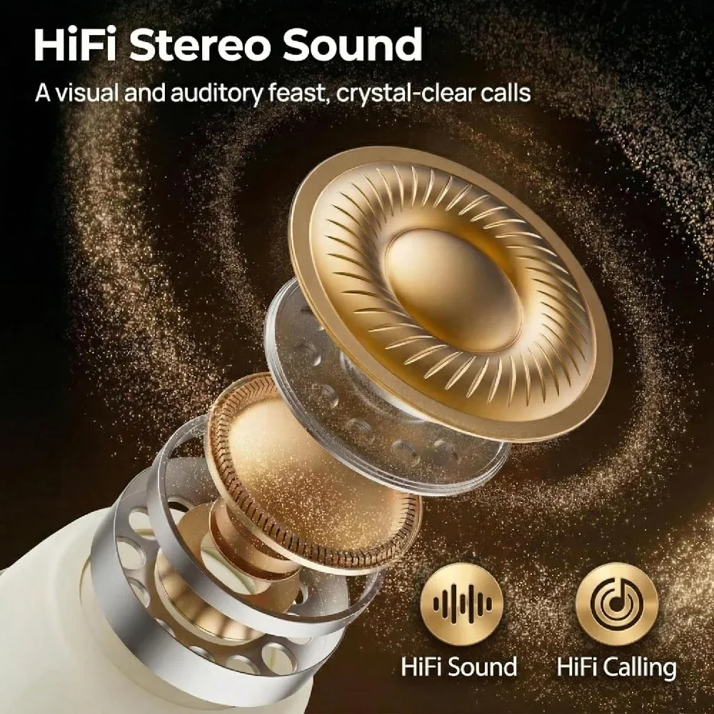 Ultra Light Invisible Sleep Headphones, Bluetooth Hidden Earbuds with Power Digital Display, No Flashing Light, Comfort Wearing