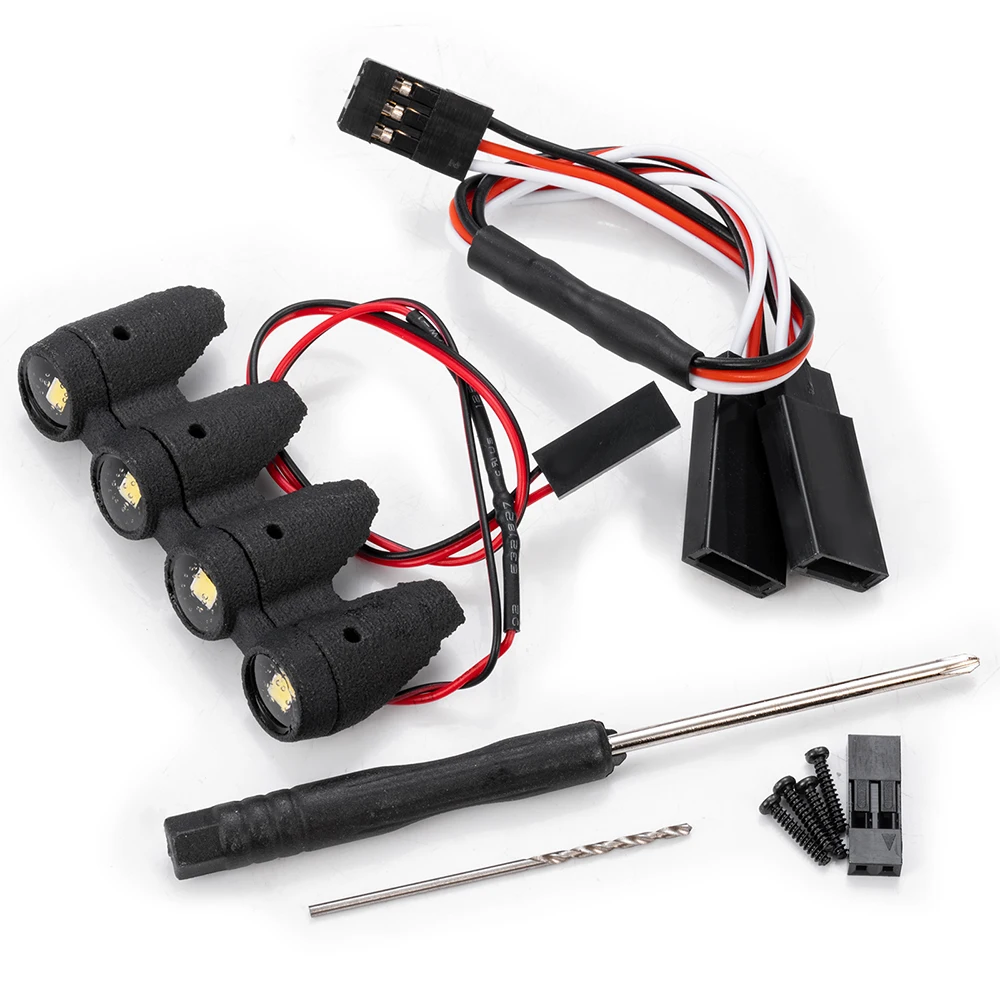 AXSPEED RC LED Lights Kit Front Spotlight Bar Rear Taillight Lamp for 1/14 MJX Hyper Go 14303 Upgrade Parts