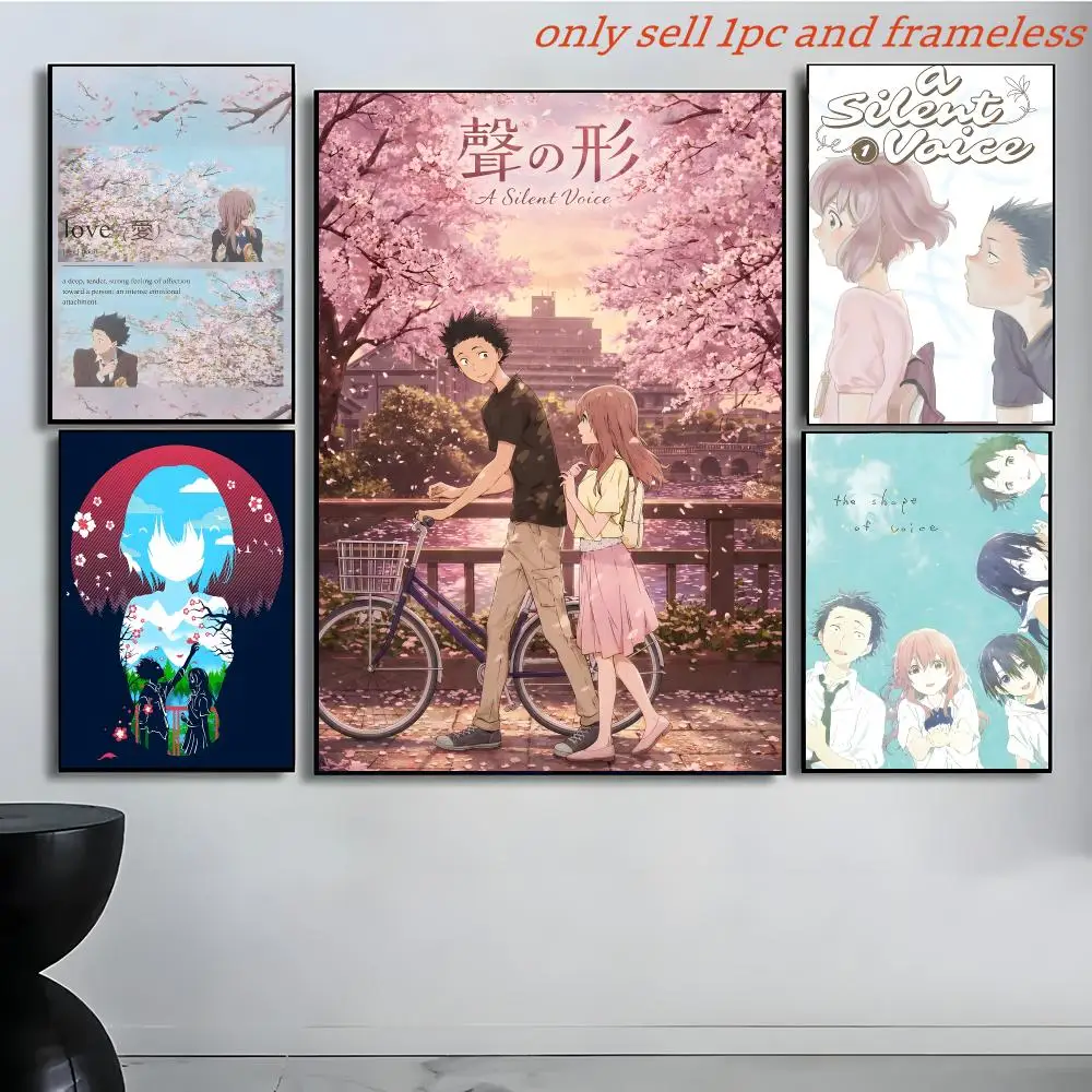 Love Cartoon Anime Couple A-A Silent Voice Poster Poster painting with prints Home bedroom living room decoration gift