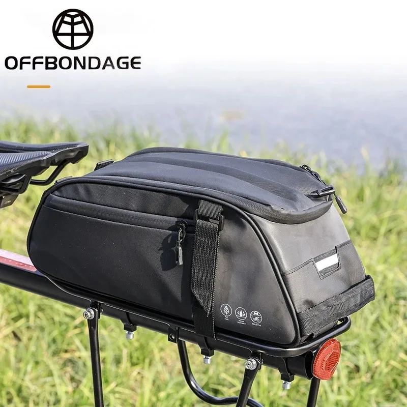 OFFBONDAGE  Top Tube Bag Reflective Waterproof Handheld Large Capacity Adjustable Bicycle BagSaddlebag Multifunctional Rack Bag