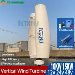 China Factory 10KW 15KW 12V-48V Vertical Axis Wind Turbines Generator Lantern 2 Blades Motor Kit Windmill Energy Charge Home
