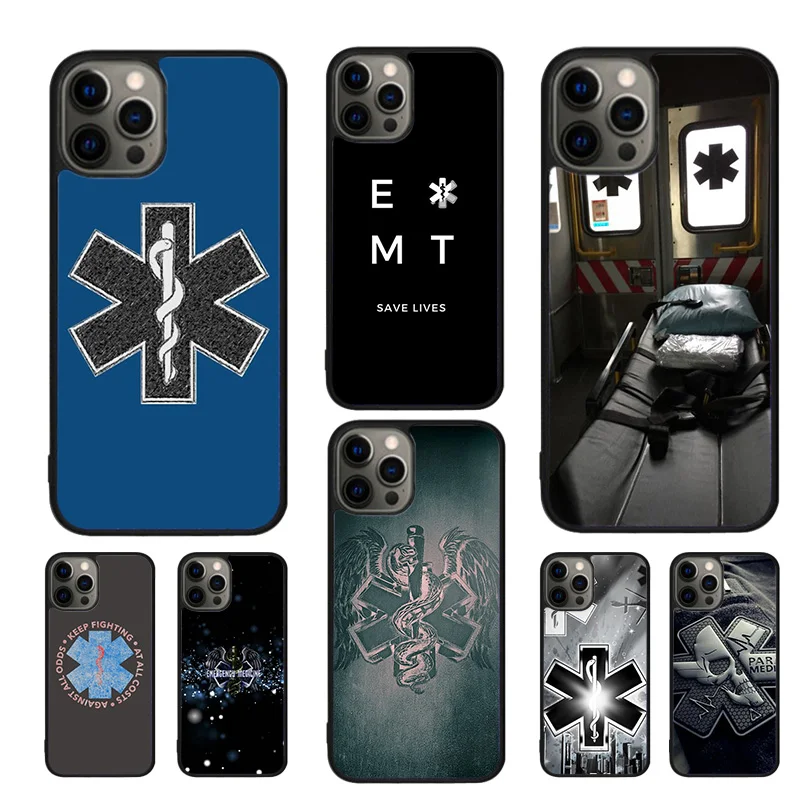 Emergency Medical Star of Life Mobile Phone Case Cover For iPhone 16 15 14 12 13 mini 11 Pro MAX apple 7 8 Plus SE2020 Coque