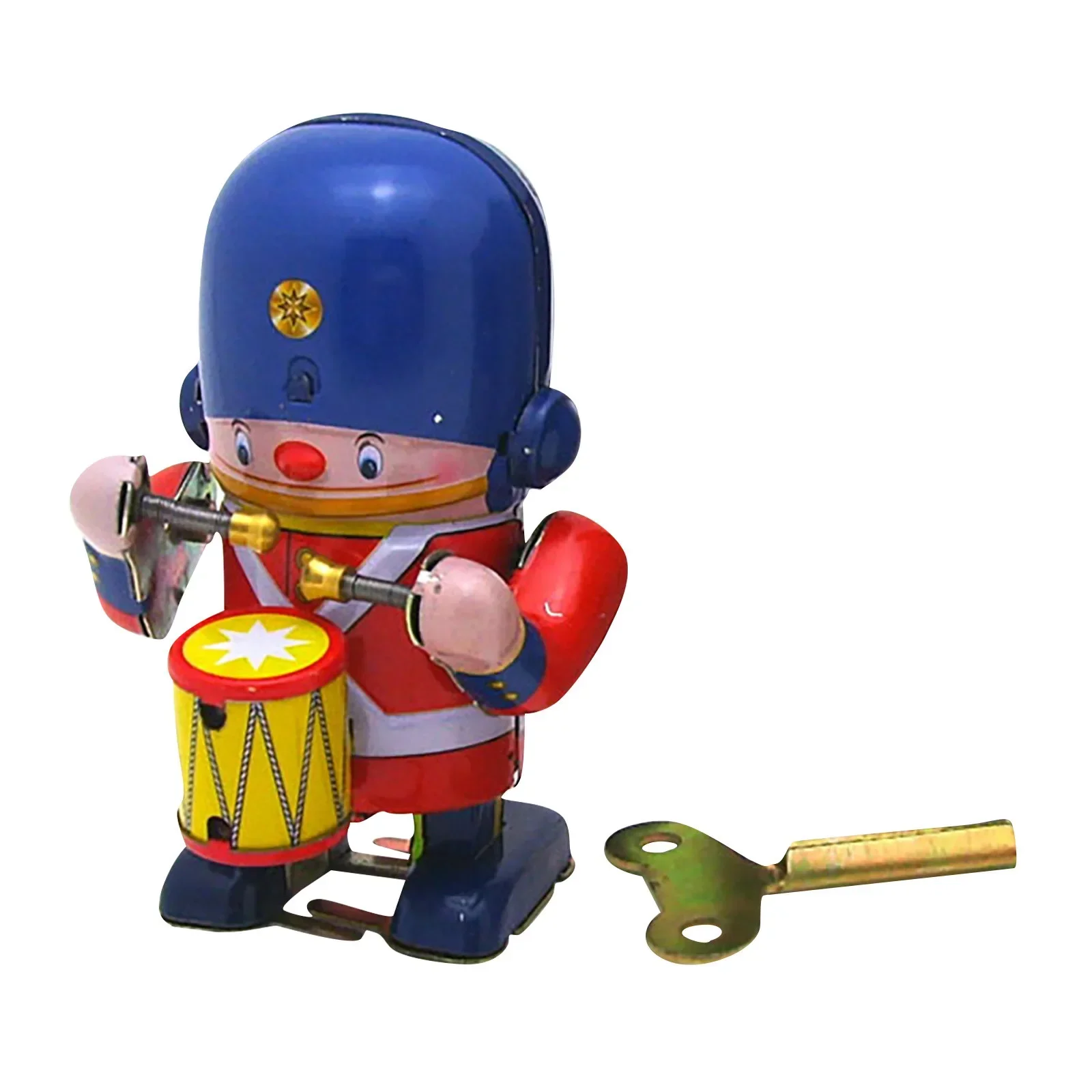 

Tin Drumming Robot,Tinplate Walking Drummer Soldier Wind Up Toy Drumming Decorative Wind Up Toy Adult Kids Collectible