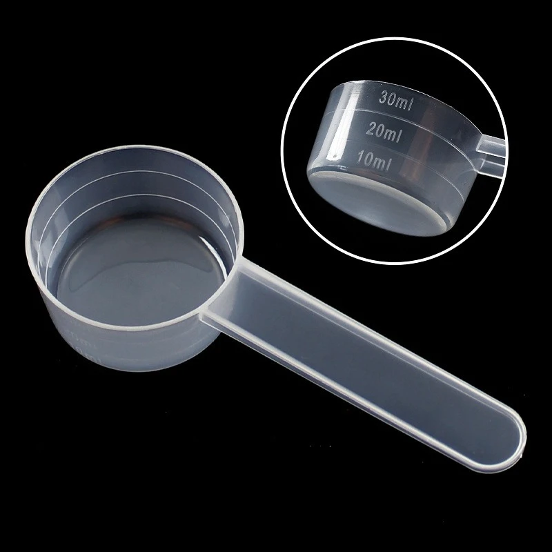 5/10pcs, 15g/30ml Measuring Spoon for Liquid Sugar Coffee Protein Milk Powder Plastic Flat Bottom Scoop Home Kitchen Gadgets