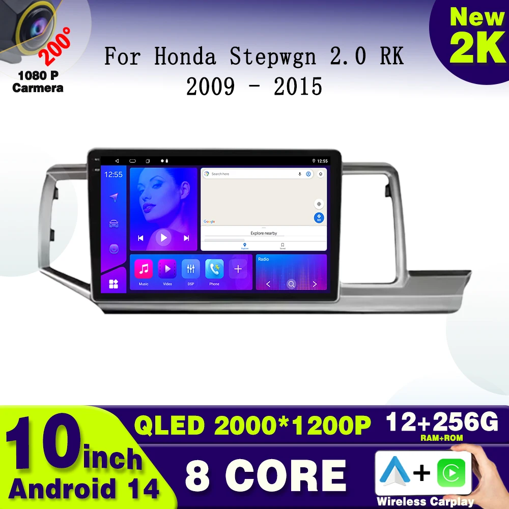 

Android 14 Car Radio Head Unit For Honda Stepwgn 2.0 RK 2009-2013-2015 Multimedia android BT Carplay Video GPS Player No 2din