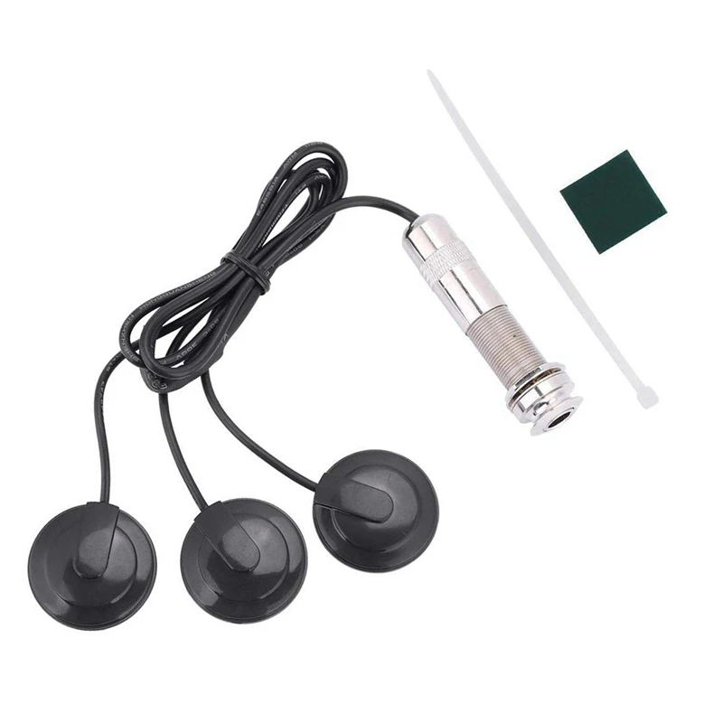 Piezo Pickup EQ para Guitarra Folk, Violino, Ukulele, Tweeters, Peças de Música, Acessórios, Engrenagem, 6.35mm, 3 Pcs