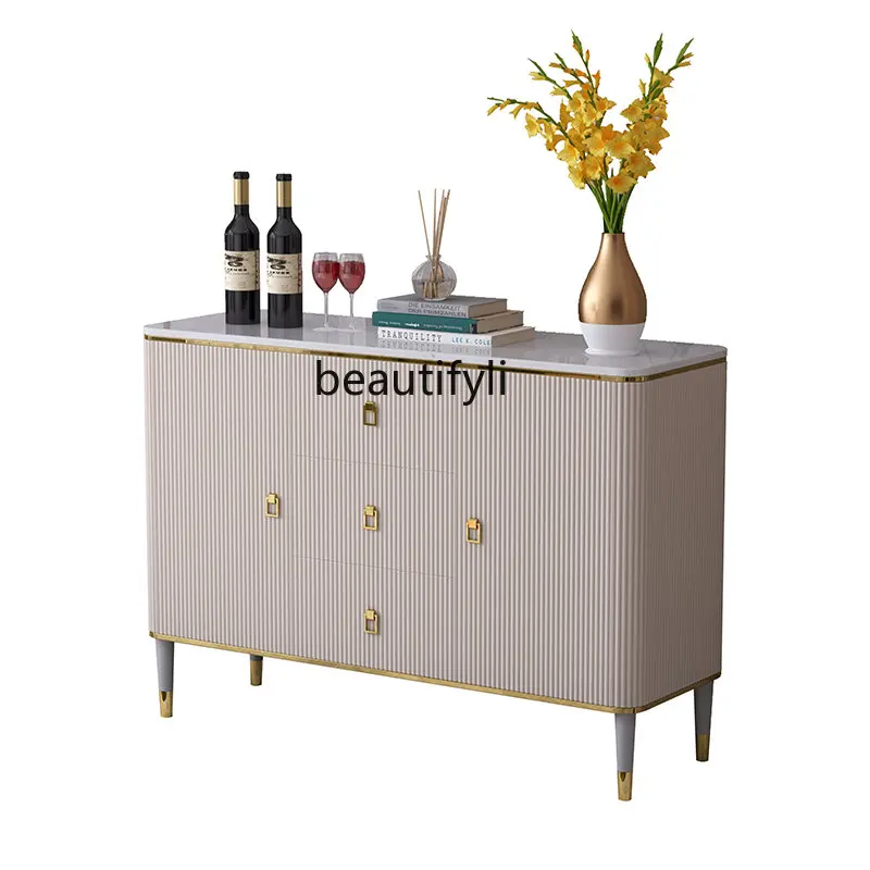 

Light Luxury Sideboard Wine Cabinet Simple Modern Tea Cabinet Marble Restaurant Locker Lobby Entrance Cabinet