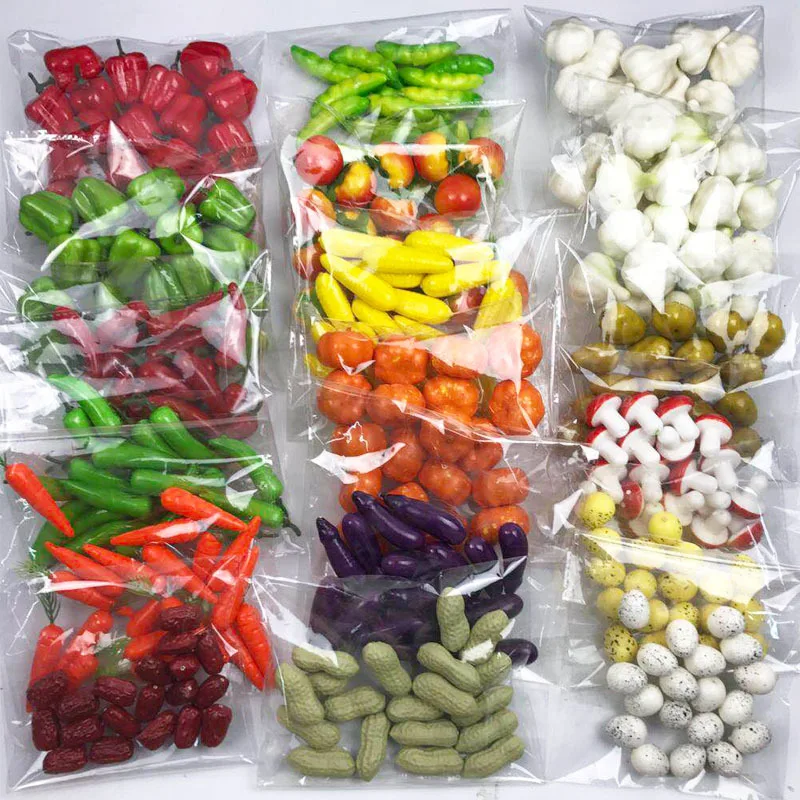 20PCS Artificial Fruit Mini Fruits Simulation Fruits Vegetable Sets Home Decoration Display Photography Props Kitchen Kids Toy