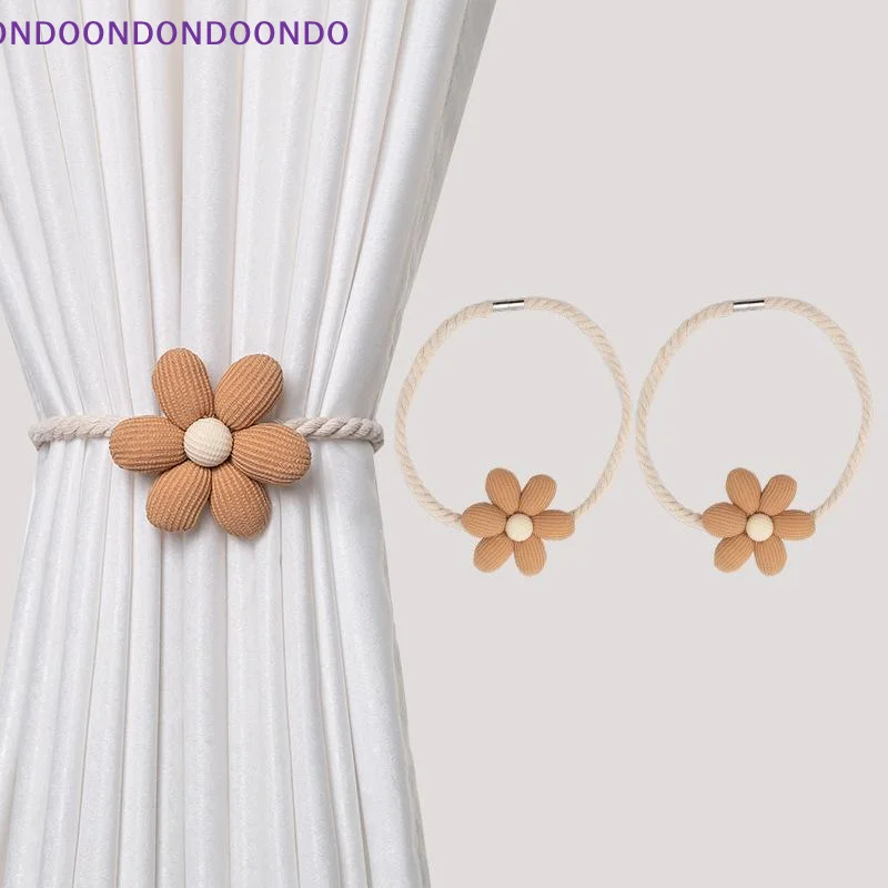 1Pcs Anti Fall Flower Magnetic Curtain Tieback Non Scratch Curtain Buckle Holdback for Hotel Cafe Window Decoration