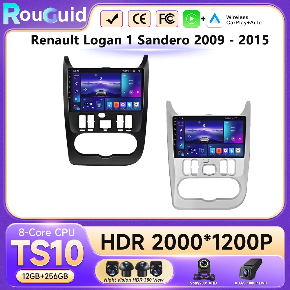 

Автомагнитола Android 16 для Renault Logan 1, Sandero 2009-2015, Largus, Dacia Duster, мультимедийный проигрыватель, стереосистема, Carplay
