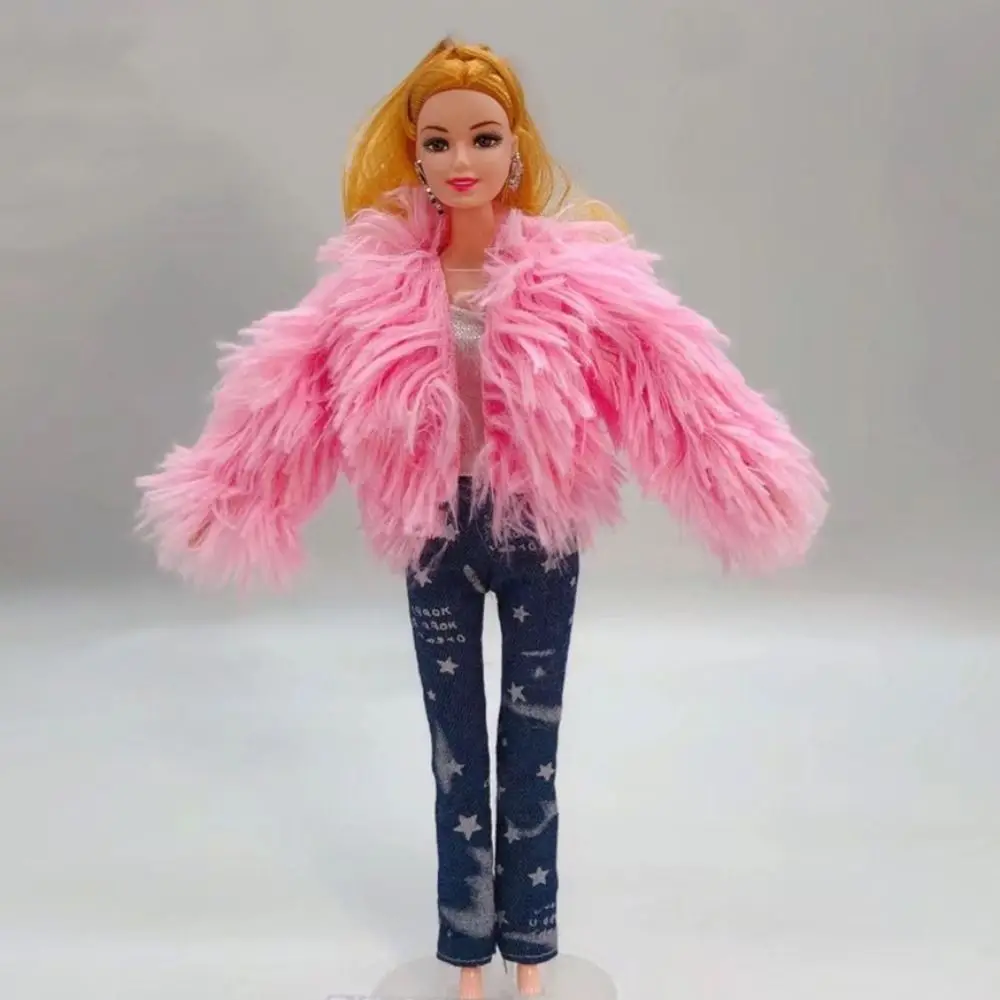 1 Set Fashion Casual 1/6 Poppenkleertjes Hoeden Handgemaakte DIY Meisje Cadeau Speelgoed Truien Broek Winterkleding Bontjas voor pop van 29 ~ 32 cm