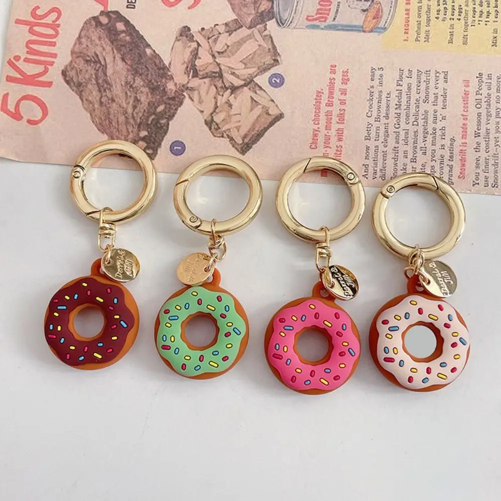 Cute Cartoon Donut Silicone Case Donut Silicone Protective Cover Keychain Tracker Accessories Tracker Case for AirTag