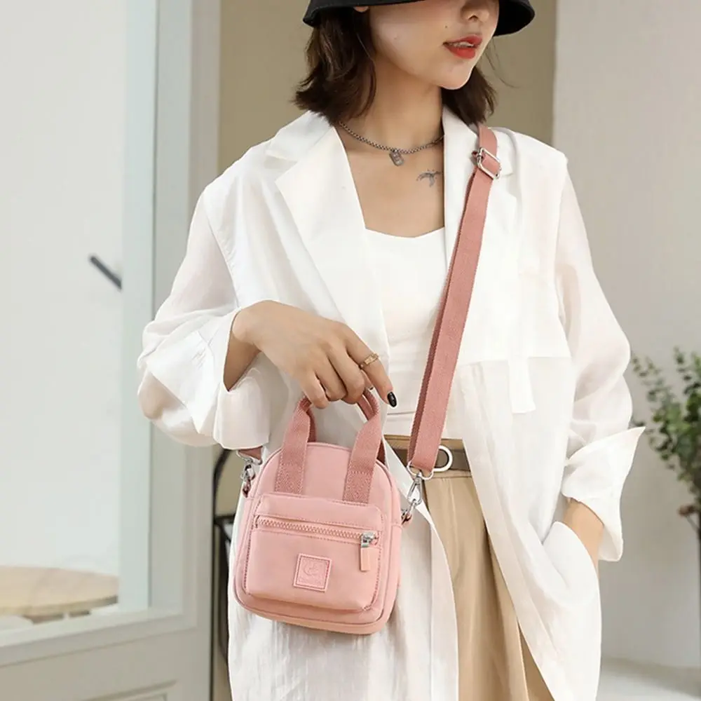 Women Casual Crossbody Shoulder Bag Girls Simple Fashion Zipper Handbags Nylon Waterproof Solid Messenger Tote Bag Lightweight