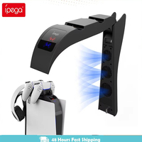Ipega PG-P5015 For PS5 Charging Dock Stand Cooling Fan Dual Gamepad LED Charger Station Base For Sony Playstation 5 Accessories