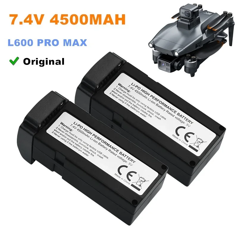 7.4v 4500mah LI-PO 배터리 L600 Pro Max 드론 배터리 예비 부품 프로펠러 액세서리 L600 PRO MAX 배터리