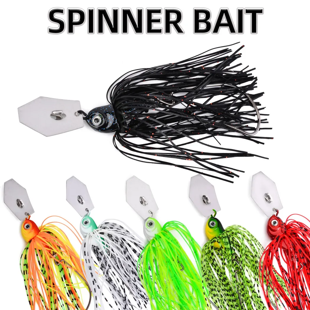Spinner Bait 7g/10g/14g Chatterbait Fishing Lures Pesca Chatter Weedless Metal Blade Rubber Jig Head Hook Wire Spinnerbait