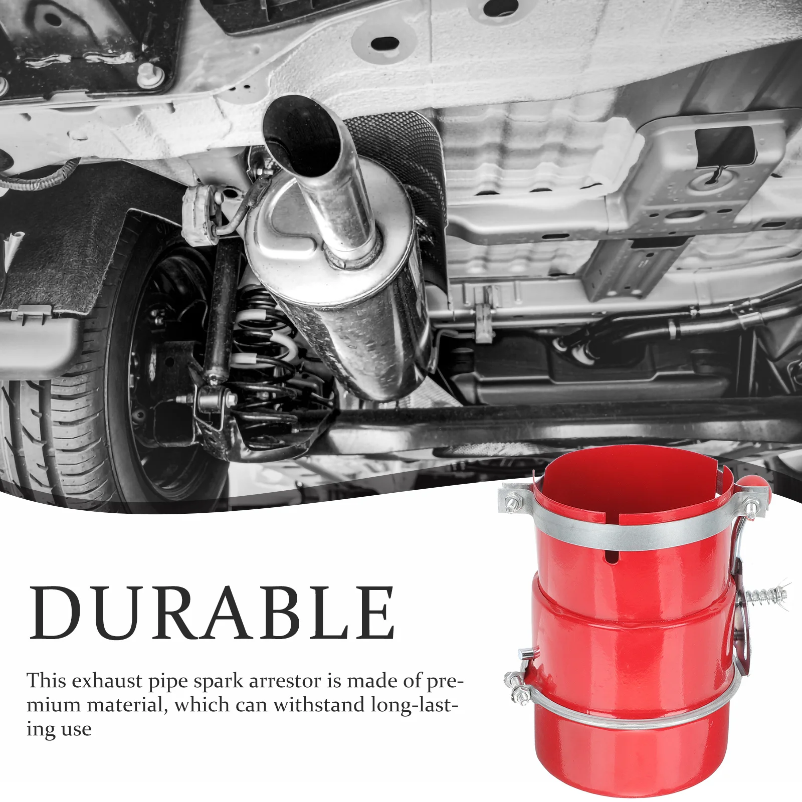 شرارة العادم 110 مم مشبك من الفولاذ الكربوني على صمام مقاوم للحريق سهل التركيب شرارة عادم السيارة للسيارة #6