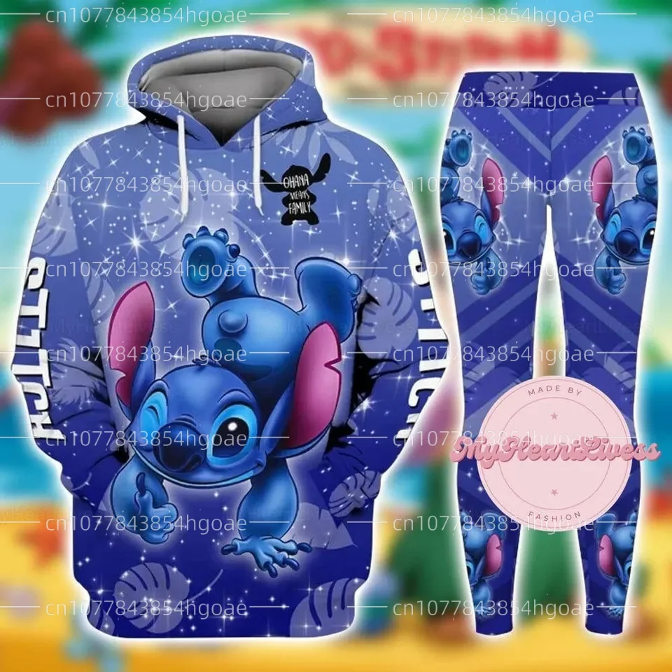 Nome personalizado novo ponto com capuz feminino calças de yoga conjunto disney yoga moletom com capuz calças apertadas moda esportiva