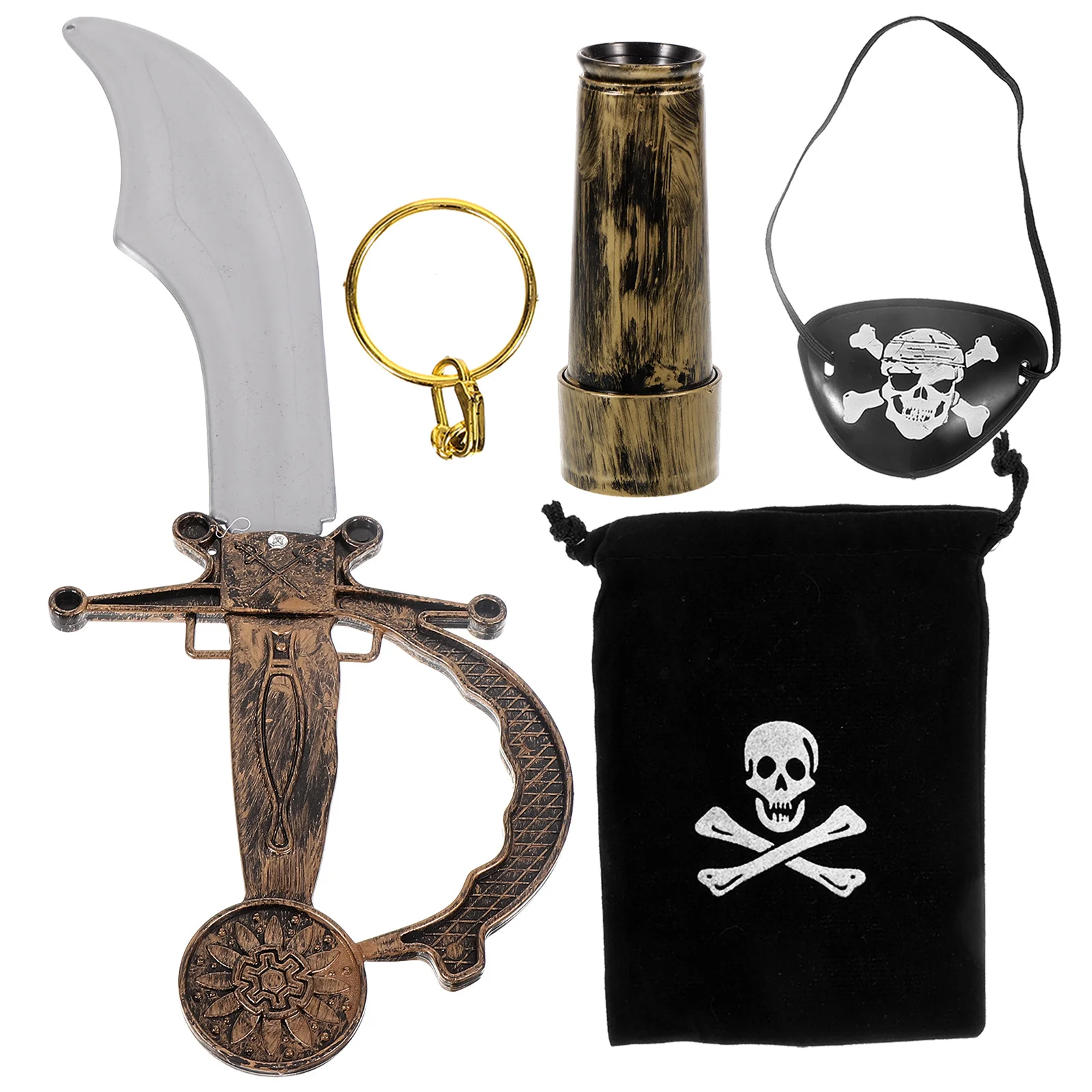 1-set piraathaaktelescoop met cosplay kostuumset Party Photo Prop voor Halloween Festival piraatkostuum Masquerade Party