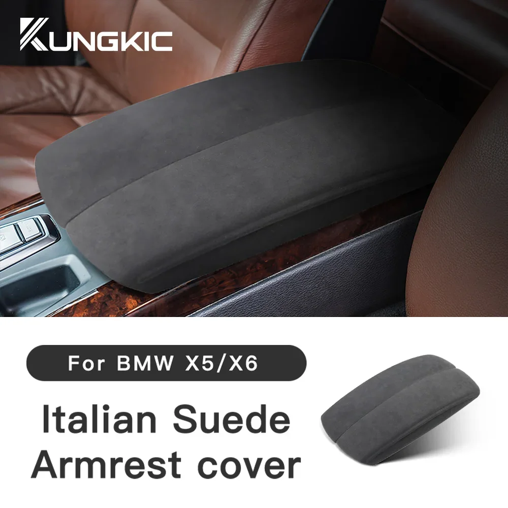 

For BMW X5 E70 2006 2013 X6 E71 2008 2014 Super Suede Car Center Console Armrest Box Mat Cover Trim Accessory Turn Fur