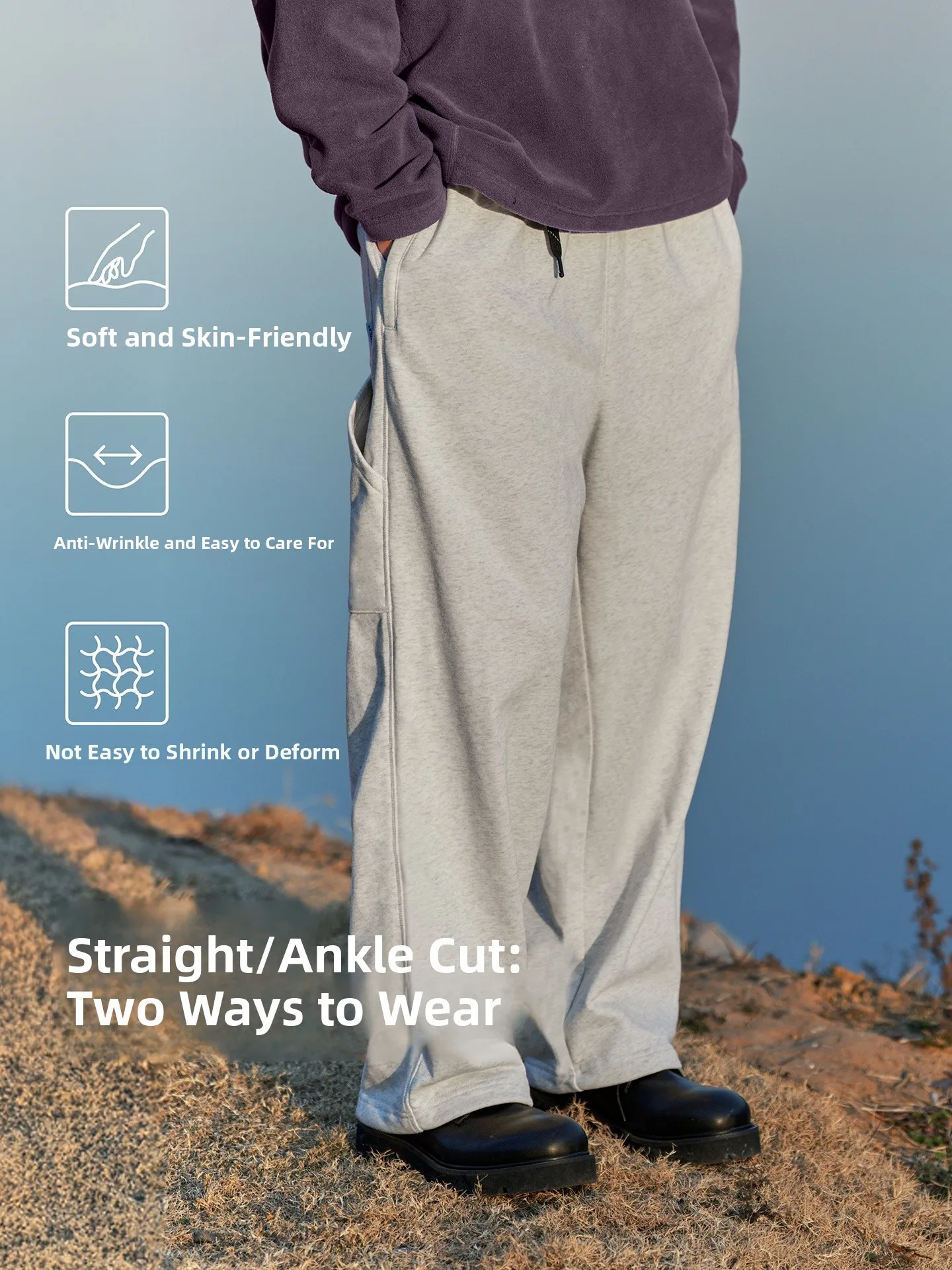 

Resti Japanese Sle Workwear Straight Leg Dstring Sweatpants Men's Casual Spor Long Trousers Youth Faion Trend