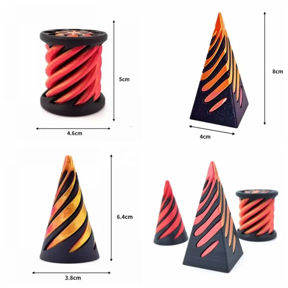 Escultura de Passat impresa en 3D, cono espiral, hilo de vórtice decorativo, pirámide imposible, Mini tuerca de hélice, tornillo de hélice, juguete para niños