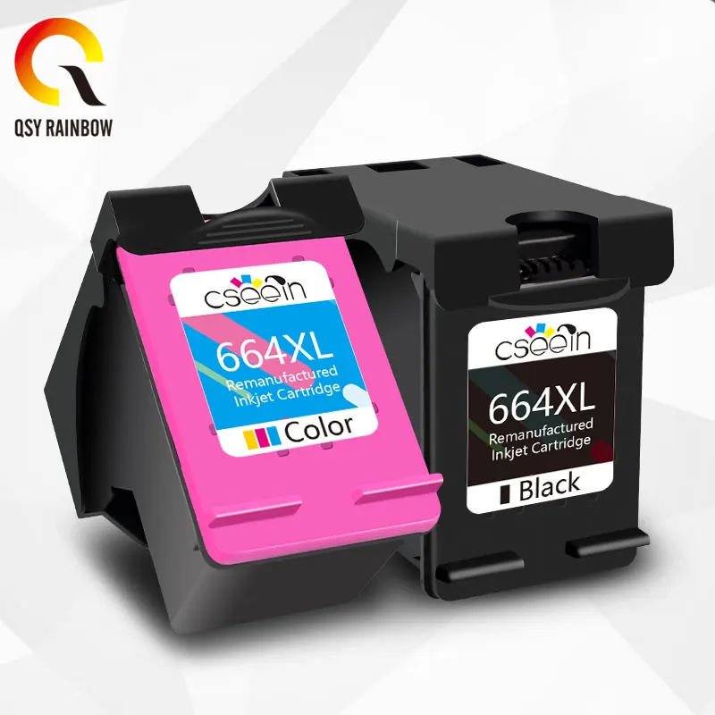 QSYRAINBOW 664XL Ink Cartridge Replacement Compatible For HP 664 HP664 Deskjet 1115 2135 2675 3635 3775 4536 5075 Printer XL