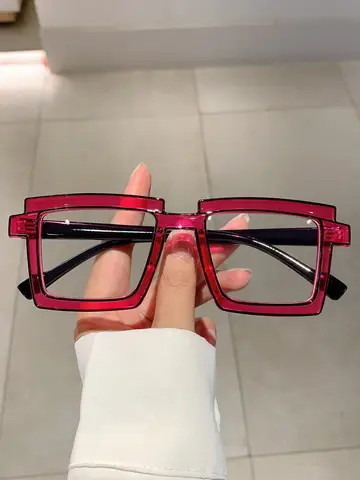 KAMMPT Vintage Square Eyeglasses 2023 New Cute Cartoon Style Blue Light Blocking Spectacles Ins Trendy Optical Computer Eyewear