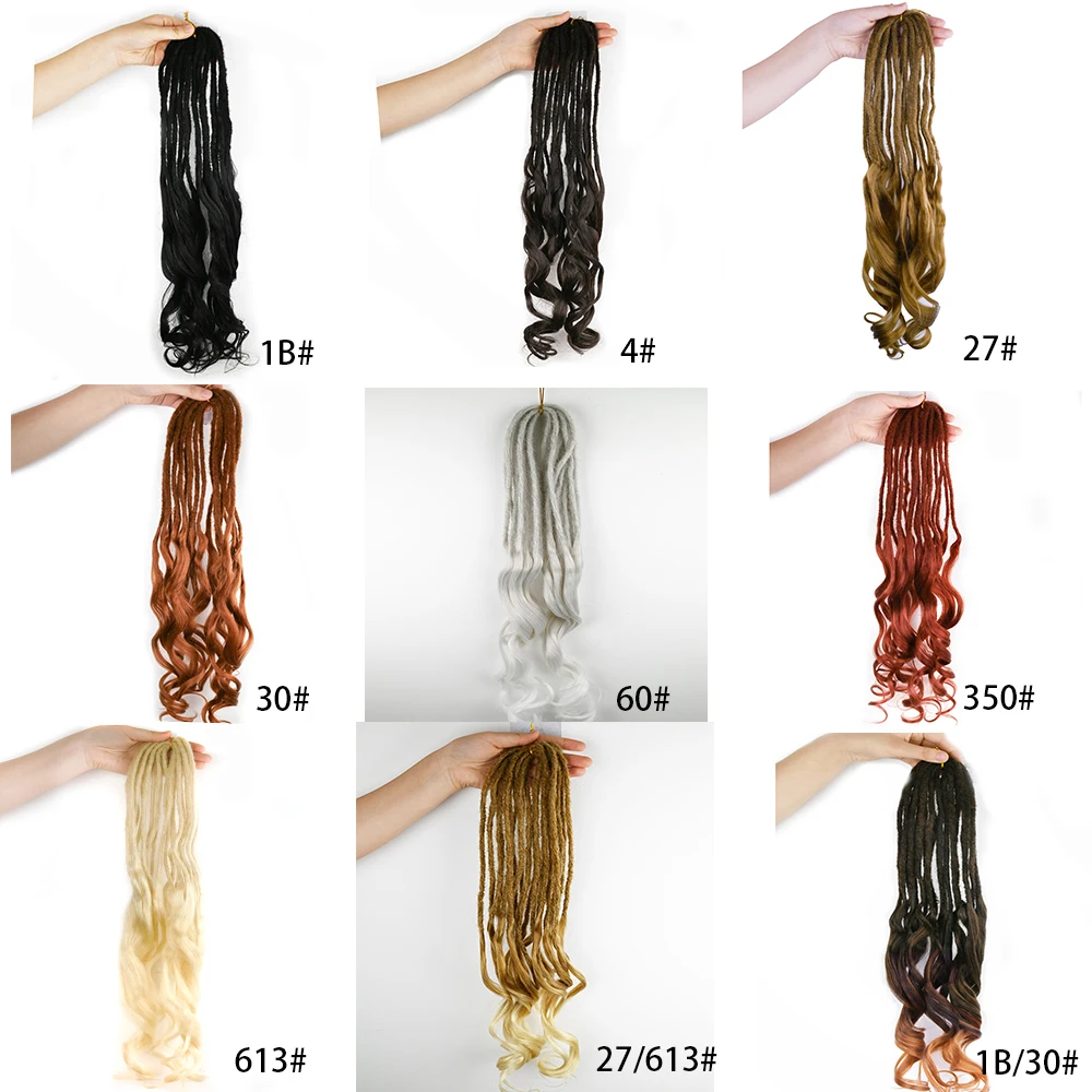 Synthetic Double Wavy Dreadlock Extensions 26 Inch Dreadlock Boho Style Crochet Braiding Hair Extensions for Women