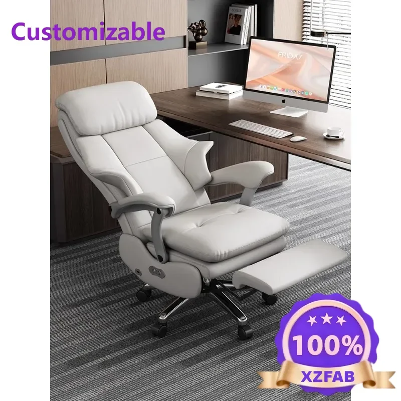 Factory Direct 2026 Top Electric massage boss chair comfortable reclining office leather computer chair cowhide home sofa chair
