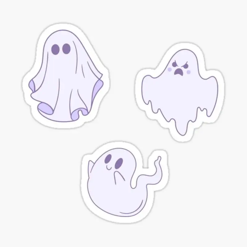 

Cute Ghost Pack Sticker for Laptop Decor Bedroom Car Cartoon Art Fashionable Public Suitcase