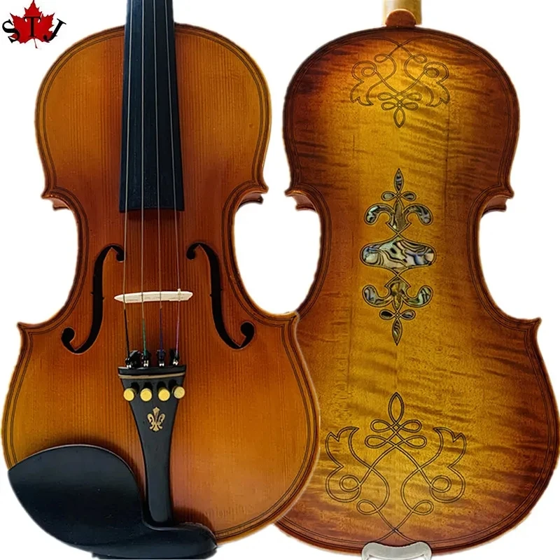 

Strad style Song Maestro 4/4 handmade violin,inlay nice shell and draw back,huge and powerful sound #14147