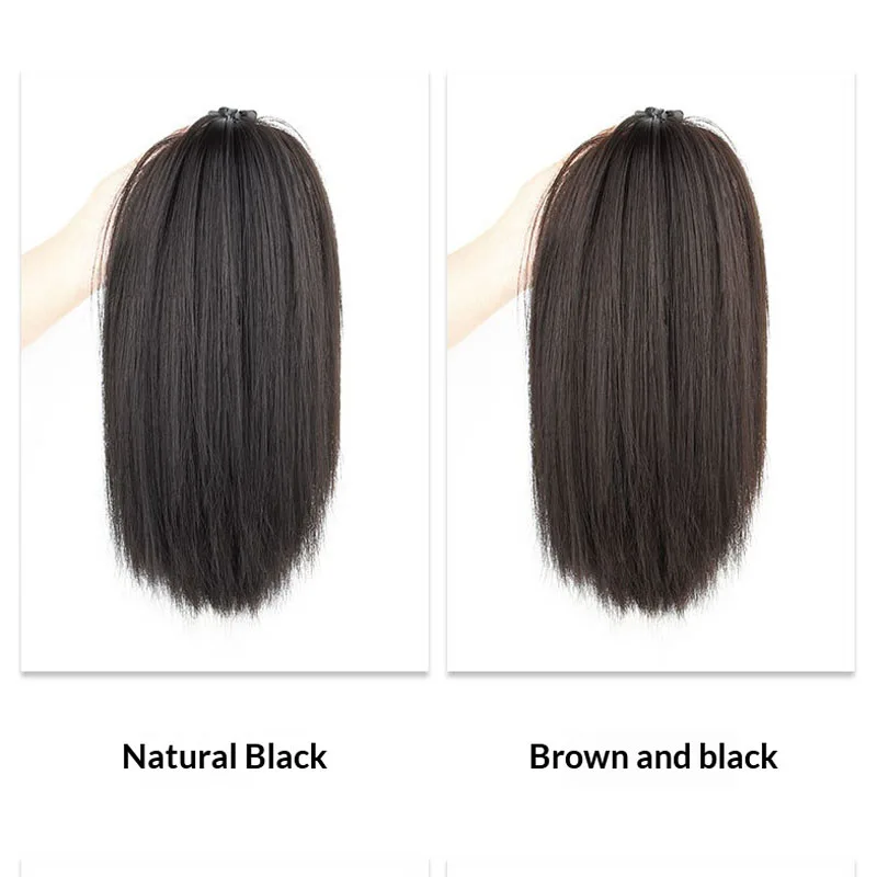 سيدة شعر مستعار وهمية مع تأثير شلال نصف متابعة عالية ذيل حصان الشباب عالية تاج الطبيعية رقيق كليب على نمط الاصطناعية للنساء #5