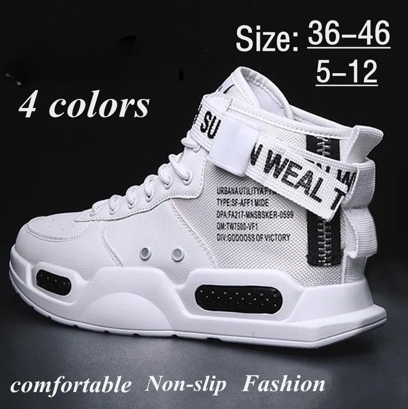 

Brand Mens Casual Sneakers High-tops Sneakers Trendy Boys Basketball Sports Tennis Shoes Outdoor Off-road Shoes Couple Sneakers