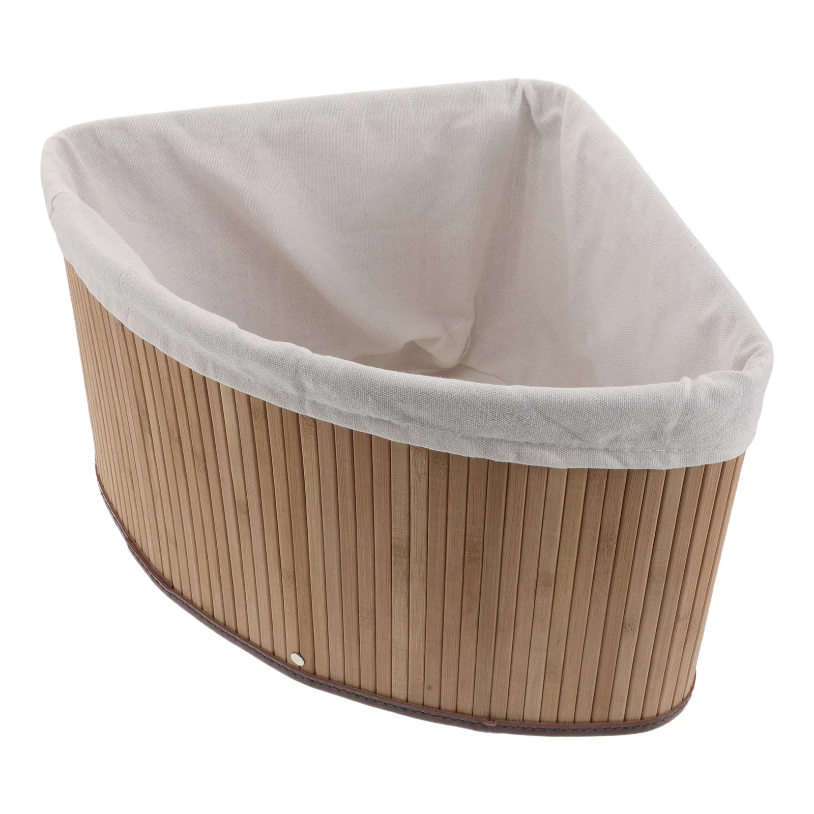 

Corner Storage Basket Bamboo Woven Organizer Liner 11.4x8.7 Triangular Closet Laundry Hamper Basket Bathroom Bedroom Organizer