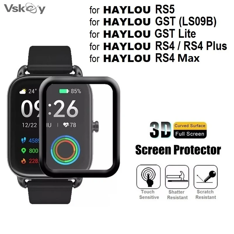 

100PCS 3D Soft Screen Protector for Haylou RS5 LS19 RS4 Plus GST LS09B GST Lite LS13 Smart Watch Full Cover Protective Film