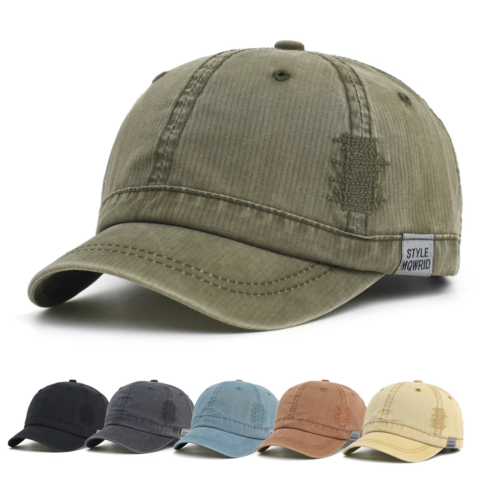 Four Seasons Short Brim Baseball Cap Cotton Men Women Soft Vintage Dad Hat Adjustable Trucker Style Low Profile Caps