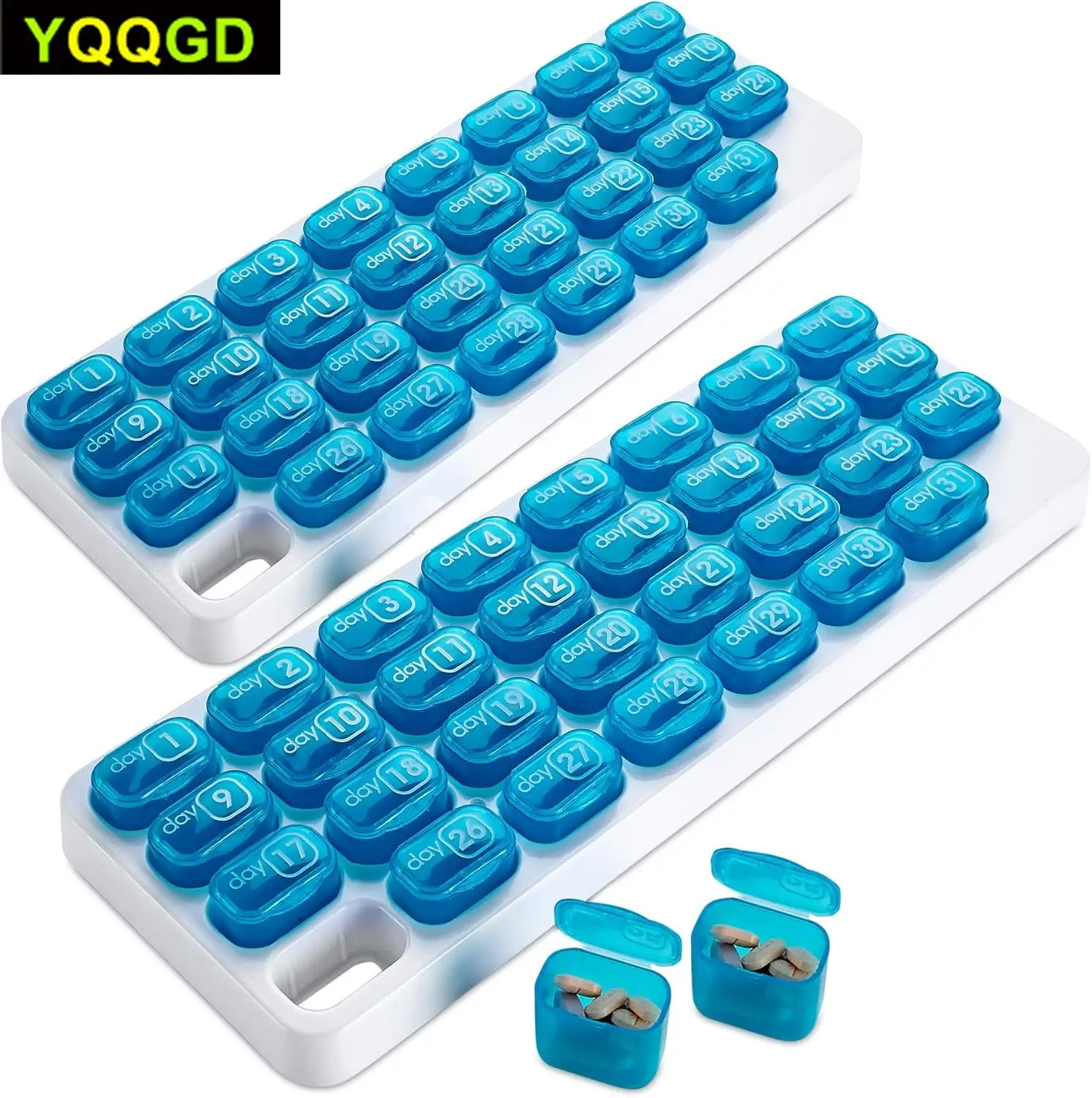 

1PC Monthly Pill Box 31 Grids Pill Case Container Organizer Large Capacity 30 Days Medicine Dispenser Tablet for Vitamins