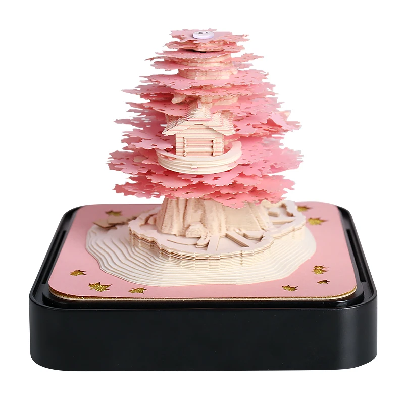 日めくりカレンダー　メモ帳　間桐桜 面白ブロック3Dメモ帳2026年カレンダー3D桜ツリーハウスメモ帳かわいい