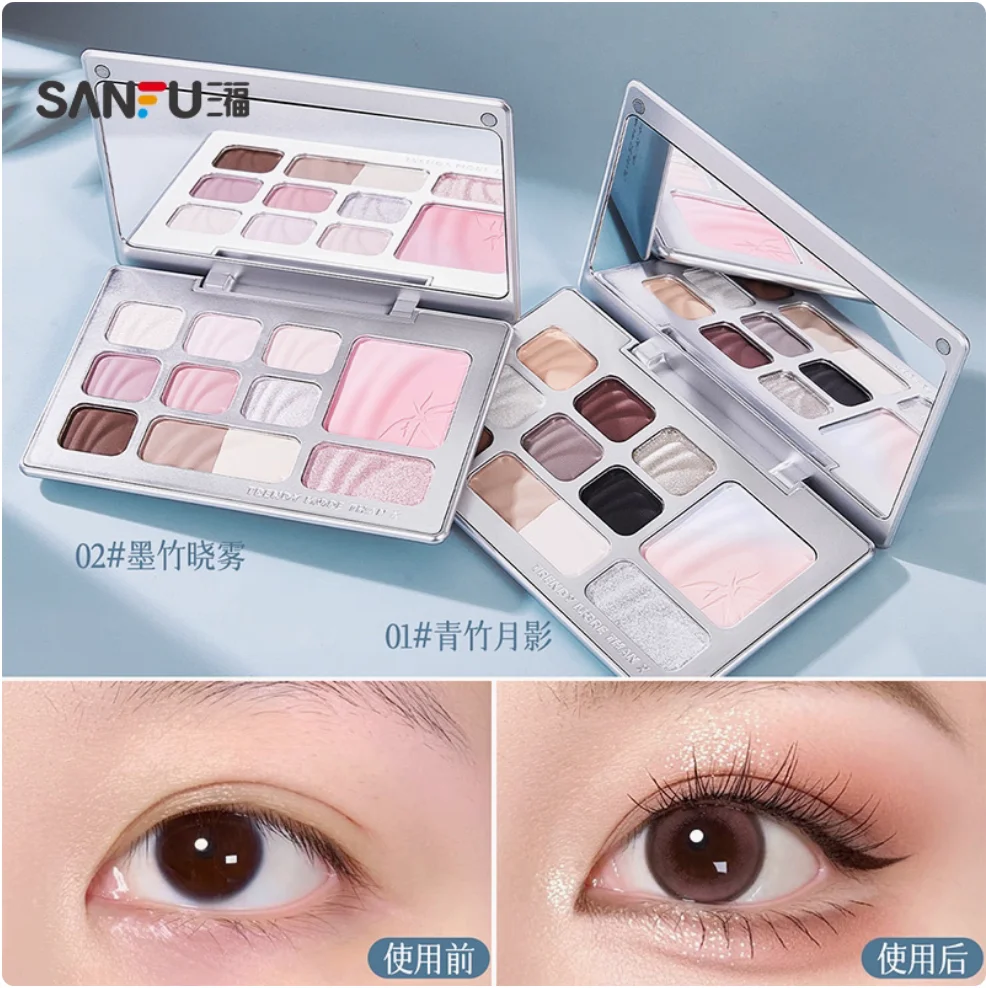 TMOX Bamboo Shadow 10색 아이섀도우 통합 팔레트 매트 새틴 쉬머 페이스 메이크업 화장품